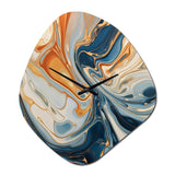 Teal Orange Aqua Symphony - Asymmetric Metal Wall Clock