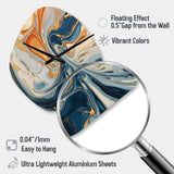 Teal Orange Aqua Symphony - Asymmetric Metal Wall Clock