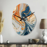 Teal Orange Aqua Symphony - Asymmetric Metal Wall Clock