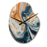 Teal Orange Aqua Symphony - Asymmetric Metal Wall Clock