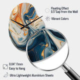 Teal Orange Aqua Symphony - Asymmetric Metal Wall Clock