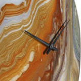 Orange Beige Aqua Symphony - Abstract Metal Wall Clock