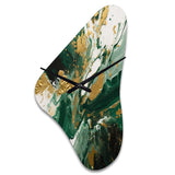 Green and Gold Liquid Magic I - Asymmetric Metal Wall Clock