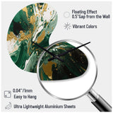 Green and Gold Liquid Magic I - Asymmetric Metal Wall Clock