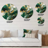 Green and Gold Liquid Magic I - Abstract Metal Wall Clock