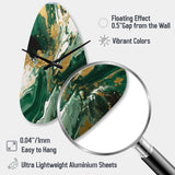 Green and Gold Liquid Magic I - Asymmetric Metal Wall Clock
