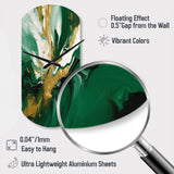 Green and Gold Liquid Magic II - Asymmetric Metal Wall Clock