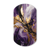 Purple and Gold Liquid Magic II - Asymmetric Metal Wall Clock