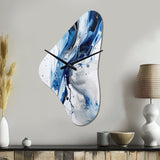 Blue and Grey Ethereal Elixir I - Asymmetric Metal Wall Clock