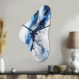 Blue and Grey Ethereal Elixir I - Asymmetric Metal Wall Clock