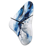 Blue and Grey Ethereal Elixir I - Asymmetric Metal Wall Clock