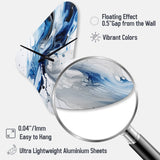 Blue and Grey Ethereal Elixir I - Asymmetric Metal Wall Clock