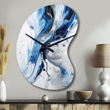 Blue and Grey Ethereal Elixir I - Asymmetric Metal Wall Clock