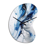 Blue and Grey Ethereal Elixir I - Asymmetric Metal Wall Clock