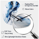 Blue and Grey Ethereal Elixir I - Asymmetric Metal Wall Clock