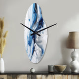 Blue and Grey Ethereal Elixir I - Asymmetric Metal Wall Clock