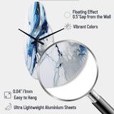 Blue and Grey Ethereal Elixir I - Asymmetric Metal Wall Clock