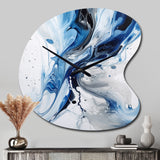 Blue and Grey Ethereal Elixir I - Asymmetric Metal Wall Clock