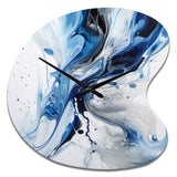 Blue and Grey Ethereal Elixir I - Asymmetric Metal Wall Clock