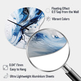 Blue and Grey Ethereal Elixir I - Asymmetric Metal Wall Clock