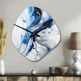 Blue and Grey Ethereal Elixir I - Asymmetric Metal Wall Clock
