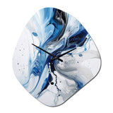 Blue and Grey Ethereal Elixir I - Asymmetric Metal Wall Clock