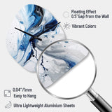 Blue and Grey Ethereal Elixir I - Asymmetric Metal Wall Clock