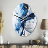 Blue and Grey Ethereal Elixir I - Asymmetric Metal Wall Clock