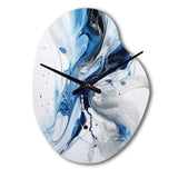 Blue and Grey Ethereal Elixir I - Asymmetric Metal Wall Clock