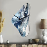 Blue and Grey Ethereal Elixir II - Asymmetric Metal Wall Clock