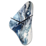 Blue and Grey Ethereal Elixir II - Asymmetric Metal Wall Clock