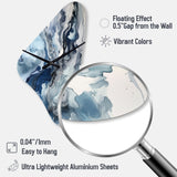 Blue and Grey Ethereal Elixir II - Asymmetric Metal Wall Clock