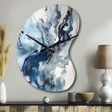 Blue and Grey Ethereal Elixir II - Asymmetric Metal Wall Clock
