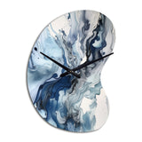Blue and Grey Ethereal Elixir II - Asymmetric Metal Wall Clock