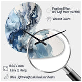 Blue and Grey Ethereal Elixir II - Asymmetric Metal Wall Clock