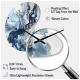 Blue and Grey Ethereal Elixir II - Asymmetric Metal Wall Clock