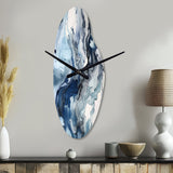 Blue and Grey Ethereal Elixir II - Asymmetric Metal Wall Clock