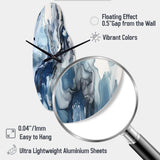 Blue and Grey Ethereal Elixir II - Asymmetric Metal Wall Clock