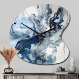 Blue and Grey Ethereal Elixir II - Asymmetric Metal Wall Clock