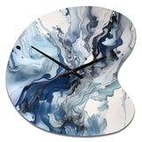 Blue and Grey Ethereal Elixir II - Asymmetric Metal Wall Clock