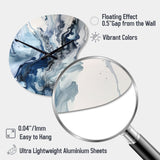 Blue and Grey Ethereal Elixir II - Asymmetric Metal Wall Clock