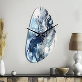 Blue and Grey Ethereal Elixir II - Asymmetric Metal Wall Clock