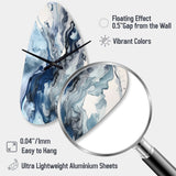 Blue and Grey Ethereal Elixir II - Asymmetric Metal Wall Clock