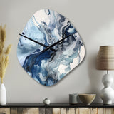 Blue and Grey Ethereal Elixir II - Asymmetric Metal Wall Clock