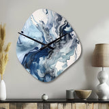 Blue and Grey Ethereal Elixir II - Asymmetric Metal Wall Clock