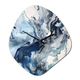 Blue and Grey Ethereal Elixir II - Asymmetric Metal Wall Clock