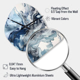 Blue and Grey Ethereal Elixir II - Asymmetric Metal Wall Clock