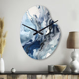 Blue and Grey Ethereal Elixir II - Asymmetric Metal Wall Clock