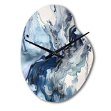 Blue and Grey Ethereal Elixir II - Asymmetric Metal Wall Clock