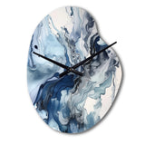 Blue and Grey Ethereal Elixir II - Asymmetric Metal Wall Clock